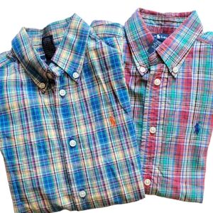 RALPH LAUREN PLAID SHIRTS, SET OF TWO